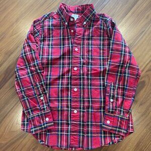 Boy's Red Plaid Button Front Shirt
